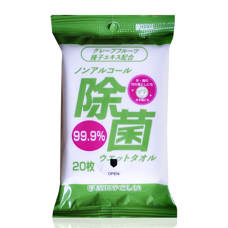 ノンアルコール除菌 ウエットタオル(20枚入) – コーヨー化成 ノンアルコール除菌 ウエットタオル(20枚入) – コーヨー化成